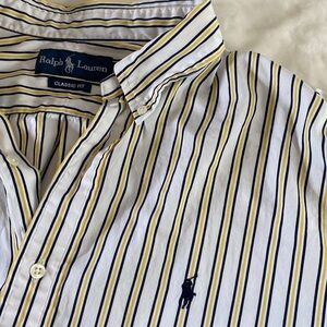 Ralph Lauren Blue Label XXL Mens Shirt Classic Fit Long Sleeve Striped Pony Logo